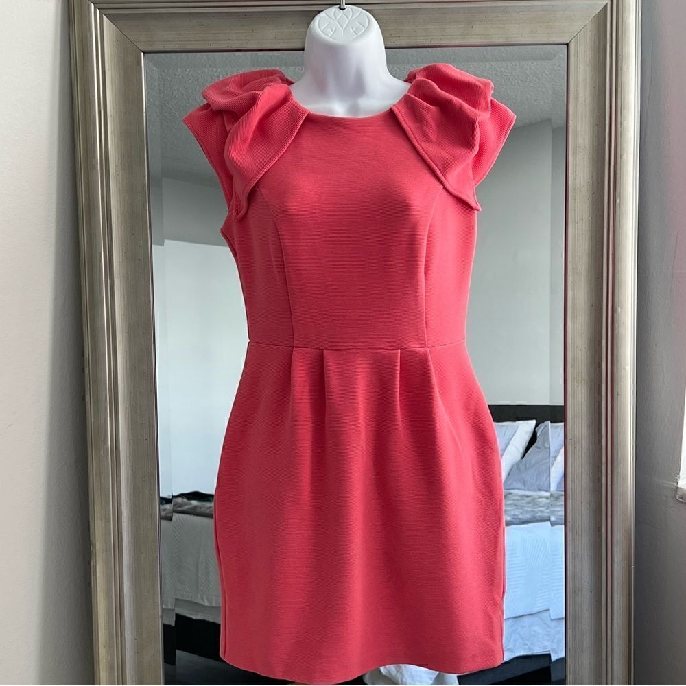 ASOS Classic Cocktail Mini Dress Coral Color Size 8.
